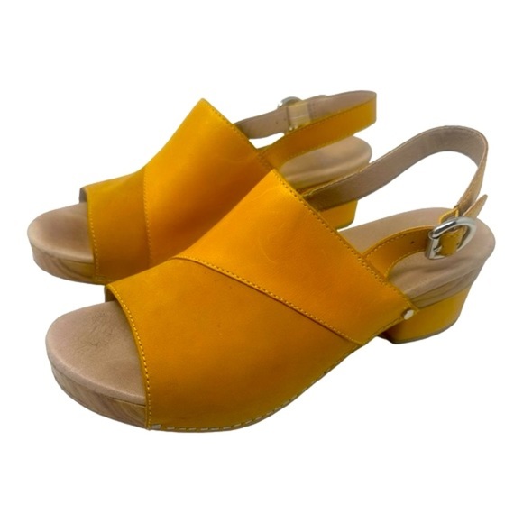 Dansko Madalyn Leather Heel Slingbacks Mango (yellow) Size EU 41 (US 10.5 - 11) - Picture 11 of 14